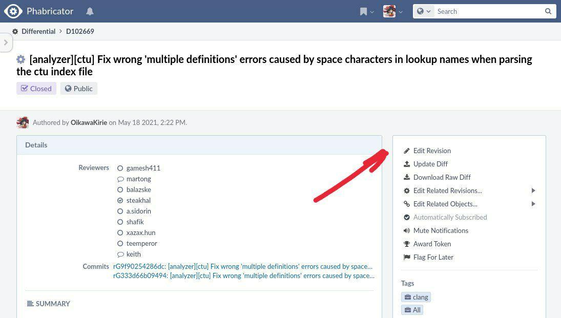 Go to the Phabricator page of D102669. On the option menu to the right, select Edit Revision.